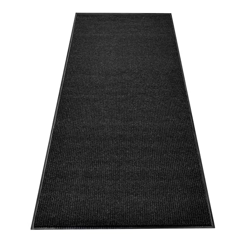 MaxMat® Commercial Floor Mat - Heavy Duty, Large Sizes, Indoor/Outdoor, Waterproof, Low-Profile, Easy to Clean Doormat (6 x 2 Feet, Black, MXM-RIB0026BK) - color: Black, size: 2 x 6 feet