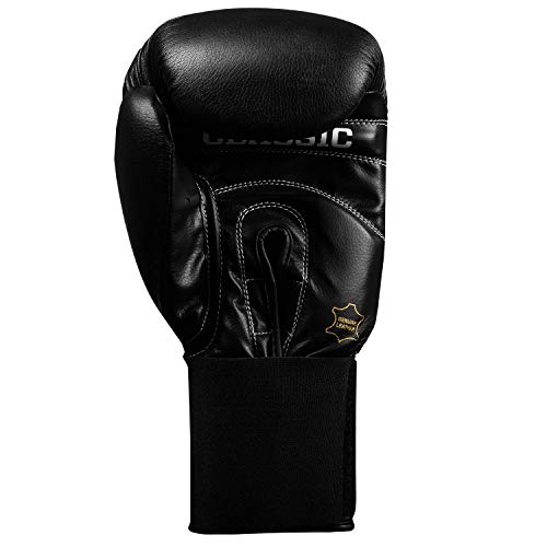 Title Classic Leather Elastic Training Gloves 2.0 - color: Black, size: 16 oz