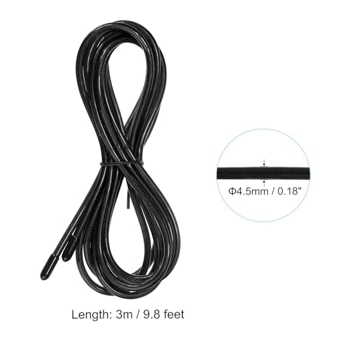 PATIKIL Speed Jump Rope Replacement Cable Professional Skipping Rope Replacement for High-Speed Jump Ropes - color: Black