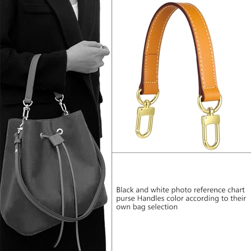 Genuine leather purse Handle compatible with Neonoe for Metis Noe BB NM Beaubourg Hobo - color: Honey Brown-purse Handles