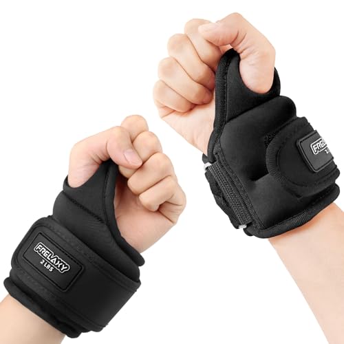 Frelaxy Wrist Weights with Thumb Loops Lock for Men Women 1lb*2 2lbs*2 3lbs*2 Ankle Weights Weighted Gloves for Running Strength Training Yoga Walking Exercises - color: Black, size: 2 lbs x 2