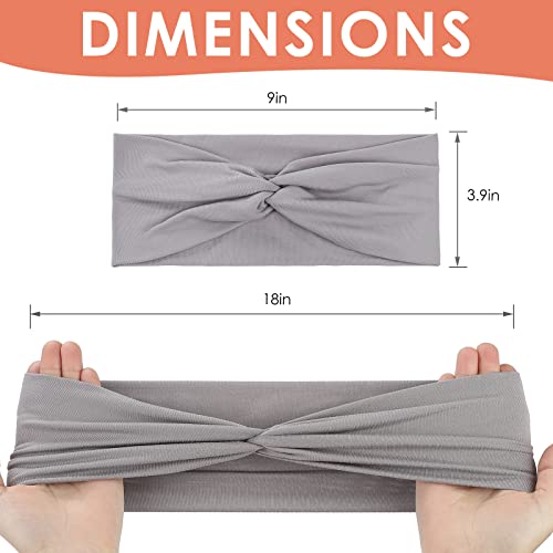 Panleding 12 Pcs Stretchy Headbands for Women, Absorbed Sport Headband Soft Twist Knotted Headbands for Daily Life Yoga Workout - color: Dark Serial
