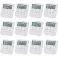 Weewooday 12 Pcs Digital Kitchen Magnetic Timer Bulk Classroom Count up Countdown Egg Timer Cute Desk Stopwatch for Back to School Teacher Kids Cooking Office(White,Cute Style) - color: White, style: Cute Style