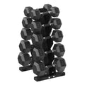HANDBODE Hex Dumbbell Set with Vertical Storage Rack, 100–550 lb | Non-Slip Handle Design for Secure Grip, Rubber Encased Dumbbells, Hand Weights for Strength Training and Home Gym - style: 200 lb (10, 15, 20, 25, 30 lb) X 2 & Rack
