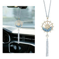 Nautical Ship Wheel Snowflake Crystal Car Charm, 24K Gold Plated Rearview Mirror Hanging Ornament with AB Crystal Tassel, Luxury Winter Car Interior Gift for Women (Ferris Wheel 3)