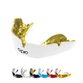 OPRO Instant Custom-Fit Mouthguard – Dentist Level Gum Shield Adult and Kids – OPRO Mouth Guard Boxing and MMA, Self-Fit Gum Shield Rugby – Maximum Protection with Dental Warranty (White/Gold) - color: White/Gold, size: Youth (Under 10)