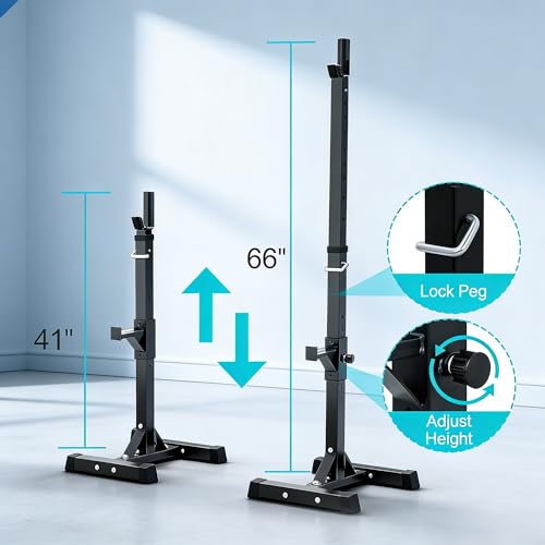 ZENY Adjustable Squat Rack Stand Barbell Rack, Bench Press Rack | for Weight Lifting Strength Training Home Gym Strength Equipment, Max Load 550LB