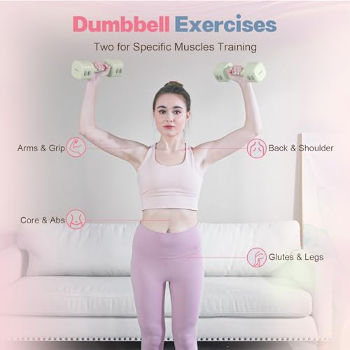 kisnbld Adjustable Dumbbell Set of 2, 4 in 1 Free Weights Dumbbells Set for Women with Fast Adjustment, Each 2lb 3lb 4lb 5lb Hand Weights Set for Home Gym & Outdoor Exercise Training - color: Green, style: Set
