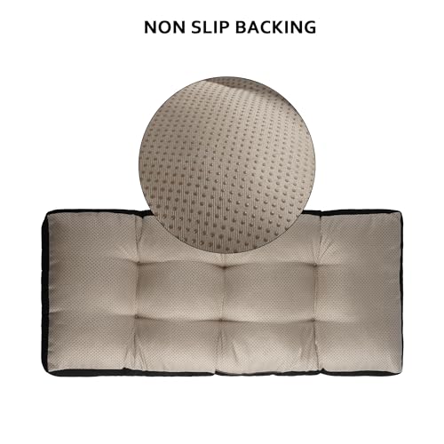 ELFJOY Non Slip Tufted Bench Cushion for Indoor Furniture 34"x16" Black | 3.5" Thick, Soft and Breathable Fabric, Skin-Friendly, for Dining Entryway Window Storage Bench, Comfort for Long Sitting - color: Black