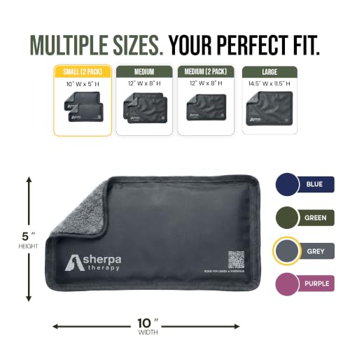 Small Flexible Gel Ice Packs for Injuries Reusable - Soft Hot and Cold Packs for Injuries for Ankle, Hand, Wrist, Head Pain Relief - 5" x 10" - 2PK - Grey - size: Small (2 pack), style: Grey