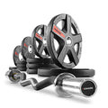 XMark EZ Curl Bar or Olympic Weight Set with EZ Curl Bar, Weight Plate Set - style: 04) BAR AND 115 LB SET