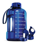 AQUAFIT 1 Gallon Water Bottle with Motivational Quotes | BPA Free 1 Gallon Water Bottle with Straw and Chug Lids - Leakproof Gym Water Bottle with Carry Handle (Blue) - color: Blue, size: 128 Ounces