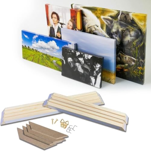 DIY Solid Wood Canvas Frame Kit with Stretch Bar - Customized Wooden Art Frames for Paintings - Easy-to-Build Canvas Stretching System - Wall Art & Oil Painting Accessories (8" x 8") - size: 8" x 8"