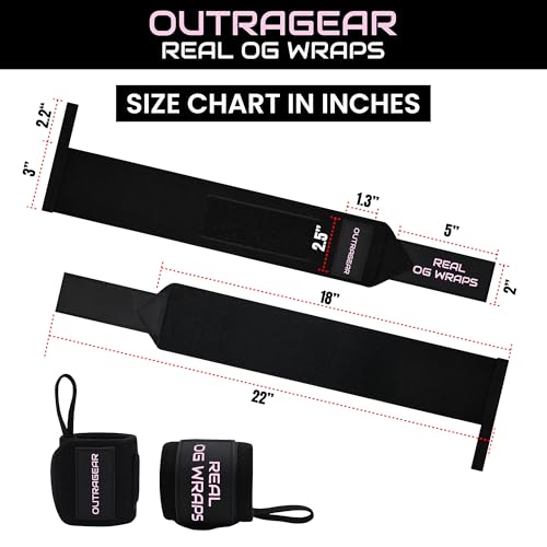 18" OG-Grade Wrist Wraps for Weightlifting – Heavy Duty Wrist Support with Thumb Loop & Lockdown Strap – Wrist Straps for Powerlifting, Bench Press & Gym Training - style: Savage Her Pink