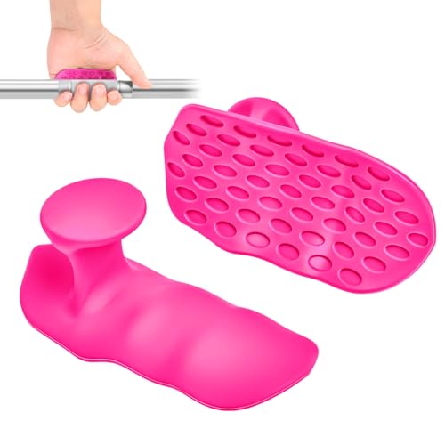 Anti-Slip Workout Grips - Widened and Thickened Rubber Hand Protector Ryptfit Grips for Weightlifting, Pull-ups, Gym for Men and Women, Silicone Gym Grip Pads, Soft, Pal - color: pink