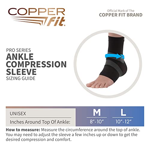 Copper Fit Pro Series Unisex Ankle Compression Sleeve - size: Medium