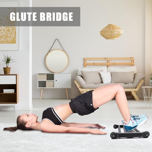 Glute Ham Glider, Multi-Functional Hamstring Roller with Smooth Wheels, V-Bar for Hamstring Curls, Ab Glider Workout & Core Strength Training - color: Large: 28.7 inches x 17 inches