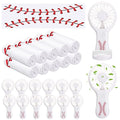 Woanger 24 Pcs Baseball Cooling Towels and Fans Sets Mini Handheld Fans Bulk 3 Speeds USB Lash Towel for Sporting Baseball Gifts for Team Games Party Favor - style: Baseball