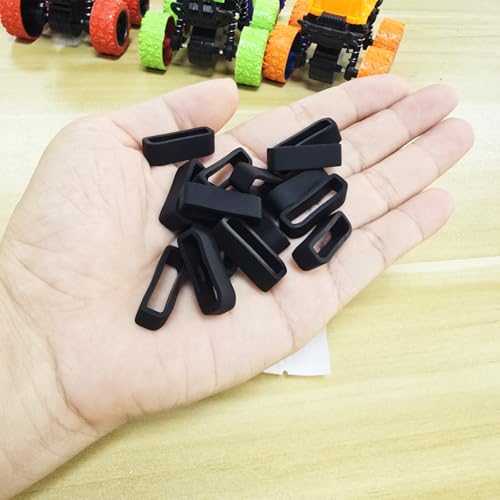 8Pack 26mm Watch Band Keeper Loops Compatible with Garmin Fenix 5X/6X/7X, Fenix 3/3 HR, Descent Mk2, Quatix, Tactix, D2 Series –Black Silicone Fastener Rings for Secure Fit