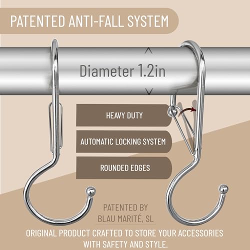 6 Purse Hanger for Closet. Tote Hanger. S-Shaped Hooks S Hooks Twist Design. Anti Drop S-Shaped Hook for hanging handbags with Safety Buckle to Prevent Falls. Heavy Duty. (Silver, Twisted) - color: Silver, size: Twisted