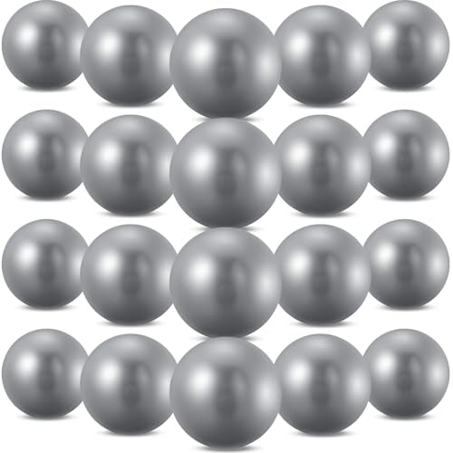 Sotiff 20 Pcs 9 Inch Pilates Ball Bulk Exercise Pilates Ball Mini Yoga Balls Therapy Core for Stability Barre Training Stretching Physical Posture Training Gym Workout with Inflation Tube - color: Grey