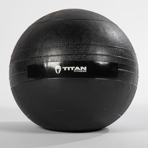 Titan Fitness Rubber Slam Ball, Dead Weight Ball Absorbs Impact, Minimal Bounce, Textured Surface for Strength and Conditioning, Cardio Workouts, Full Body Workout - style: 20 LB