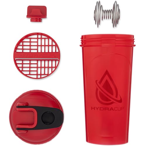 Hydra Cup ProFlow [2 Pack] 28 oz Shaker Bottles for Protein Shakes, Shaker Cups with Ball Blender Whisk, Shaker Bottle with Handle, Travel To Go, BPA Free (Red & Blue, 28oz) - color: Red & Blue