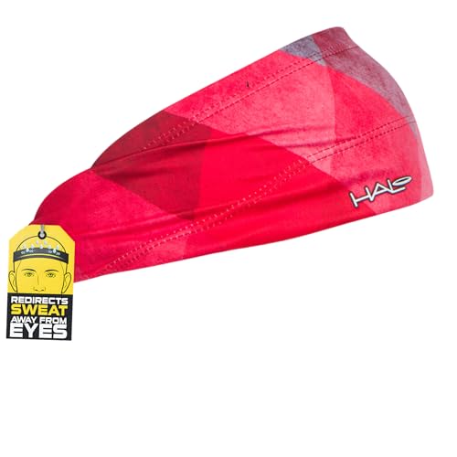Halo Headband Bandit - 4" Wide Pullover Sweatband Running Headband Men Women Absorbent Soft Comfortable.Channels Sweat Out of Your Eyes Keeps Hair in Place No-Slip - color: Lava