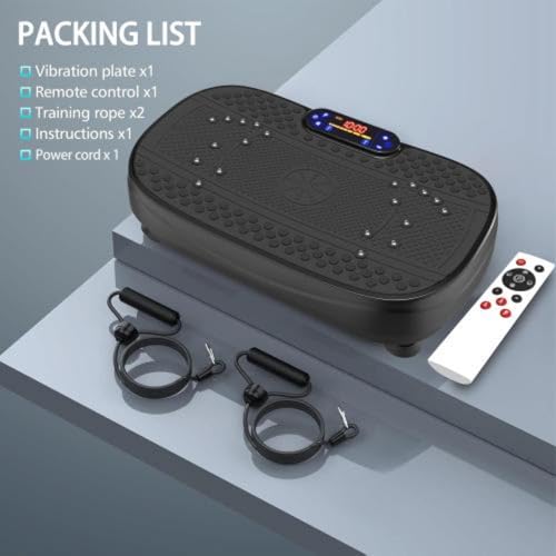 Vibration Plate Exercise Machine,Vibrating Plate for Lymphatic Drainage,Shake Plate for Weight Loss,Full Body Vibration Platform Machines for Women Men Exercise - color: Black