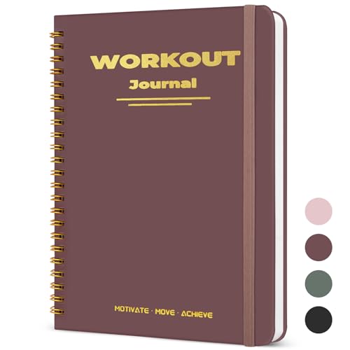Guirnd Undated Fitness Workout Journal for Men & Women, A5(8.5" x 6.7") Fitness Journal Workout Planner, Workout Log Book Planner for Tracking, Motivating, and Achieving Your Fitness Goals-Vintage Red - color: Vintage Red