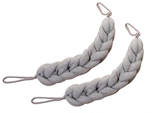 AARainbow 2 Packs Long Stretch Back Sponge with Rope Handles Back Scrubber Bath Shower Mesh Sponge Exfoliating Body Scrub Stretch Braided Loofah for Men and Women (2 Gray) - color: 2 Gray