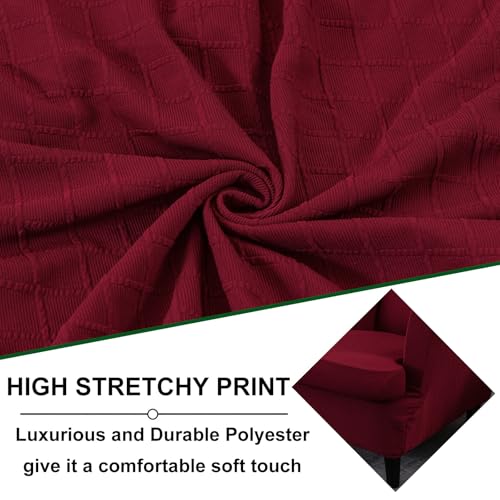 CRFATOP 2 Piece Stretch Wingback Chair Cover Printed Wing Chair Slipcovers Spandex Fabric Wingback Armchair Covers with Elastic Bottom for Living Room Bedroom Wingback Chair,C37 - color: Color C37