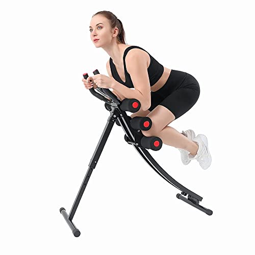 Fitlaya Fitness Core & Abdominal Trainers AB Workout Machine Home Gym Exercise Machine Ab Cruncher Foldable Fitness Equipment - color: red01