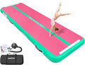 VOFiTNY All Purpose Gymnastics Mat 6.6/10/13/16/20 ft Sturdy Inflatable Tumble Track for Home/Gym - color: Pink/Green, size: 10ft*3.3ft*4inches(3m*1m*0.1m)
