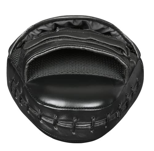 Punching Mitts for Boxing Leather Curved Punch Mitts Men & Women MMA Training Equipment Muay Thai Sparring Training Mitts MMA Hitting Pads Available Multiple Colors - color: Full Black