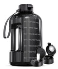 AQUAFIT 1 Gallon Water Bottle with Motivational Quotes | BPA Free 1 Gallon Water Bottle with Straw and Chug Lids - Leakproof Gym Water Bottle with Carry Handle (Gray) - color: Gray, size: 128 Ounces