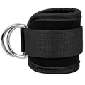 Ankle Strap Ankle Resistance Band Wrist Cuff Padded Strap Adjustable Fitness Glute Kickback D-Ring for Cable Machine Gym Foot Leg Training Brace Support 1 Pack - color: black