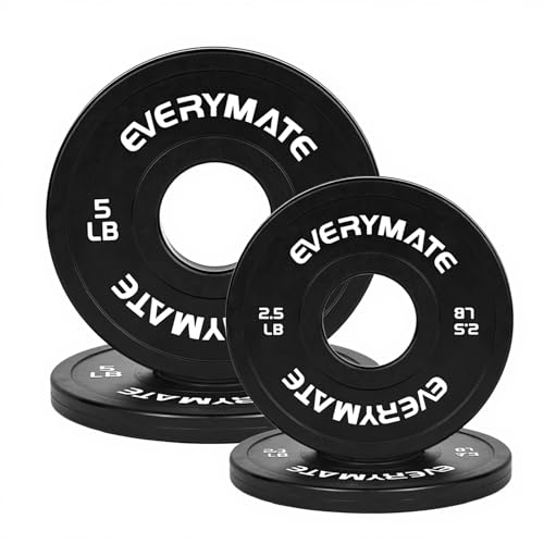 EVERYMATE Change Weight Plates 1.25LB 2.5LB 5LB Set Fractional Olympic Bumper Plates for Cross Training Steel Insert Strength Training - color: 15 LB(2.5+5), size: Black