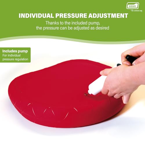 SISSEL SITFIT 14in Red | Active Sitting & Training | Strengthens Back & Pelvic Floor Muscles | Versatile Use: Legs & Veins | Adjustable Pressure | Includes Exercise Poster - color: Red