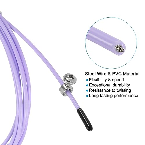 PATIKIL Speed Jump Rope Replacement Cable Professional Skipping Rope Steel Wire Replace for Rope Skipping Training - color: Purple