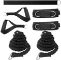 Resistance Speed Training Set, 8pcs Exercise Explosive Force Bounce Physical Equipment Double Rope Improve Agility Power Strength for Jumping Basketball Tennis Football Volleyball - color: Black-6.6ft