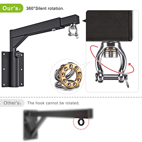 BeneLabel Wall Mount Heavy Bag Hanger, Heavy Duty Punching Bag Stand, Boxing Bag Bracket for Home Gym Indoor Outdoor, 800 LB Capacity - color: 13-17" Height Adjustment with Silver Chains