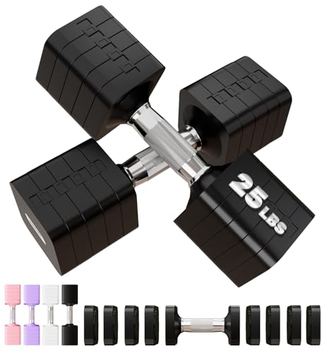 Adjustable Dumbbell Set for Women Men 7.5LB/10LB/15LB/20LB/25LB Pair | Stable Free Weight Hand Weights with Metal Handle for Home Gym Fitness Rehab Pilates Yoga Strength Training Equipments - color: Black, size: 25LB SINGLE