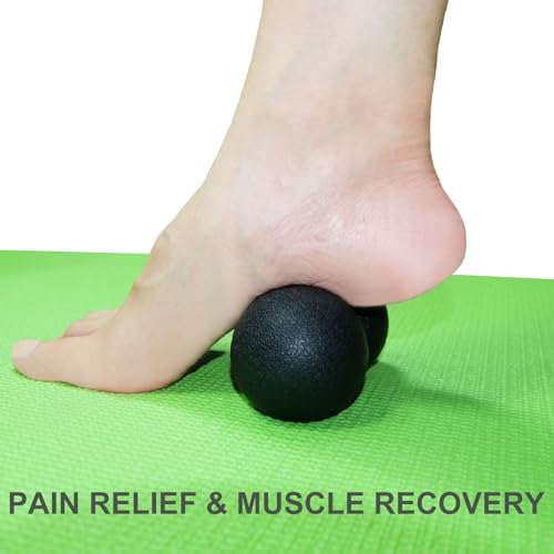 Hard Peanut Massage Ball, Double Lacrosse Massage Ball. Deep Tissue Massage Roller Mobility Ball for Physical Therapy Myofascial Release Muscle Relaxer Acupoint Massage (Black) - color: Black