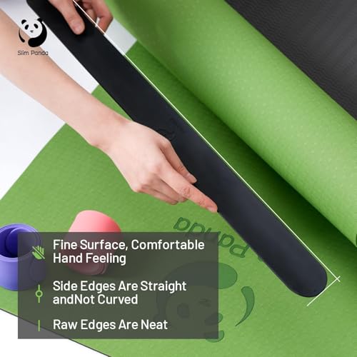 Slim Panda Yoga Mat Strap Slap Band, One Snap Keeps Mats Tightly Rolled, Heavy-Duty Clasp Fits Most Size Mats(24" L X 2" W) - color: Purple