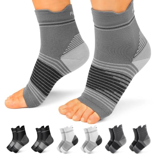 6 Pairs Compression Socks Men & Women Ankle Brace Plantar Fasciitis Socks | Ankle Compression Sleeve with Arch Support for Plantar Fasciitis Relief, Achilles Tendonitis Relief, Heel Pain & Swelling - color: 2 Black+2 Gray+2 White(6 Pairs), size: Small (6