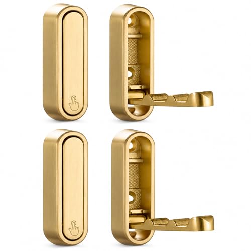 Folding Wall Hooks Gold, 4 Pack Heavy Duty Zinc Alloy Folding Coat Hooks, Foldable Wall Hook for Hanging Clothes, Bags, Hats, Towels, Keys (Gold, 4 Pack) - color: Gold, size: 4 Pack