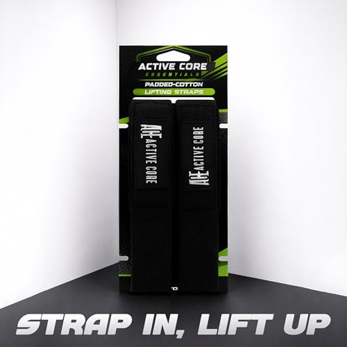 Lifting Wrist Straps for Weightlifting, Weight Lifting Straps Gym Strength Training, Neoprene Padded Wrist Support, Deadlift Straps for Men & Women, 22.5 Inch Cotton - color: Black