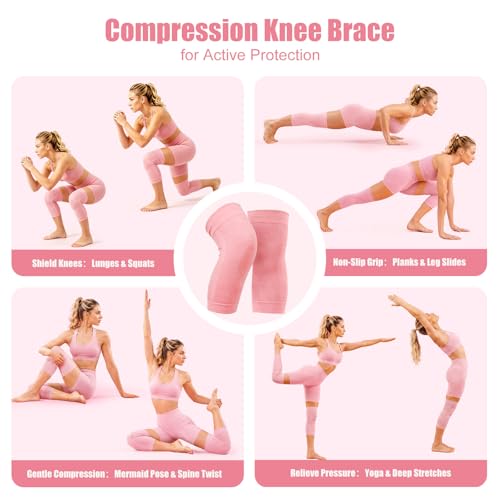 Women's Pilates Ring Set with Knee and Wrist Brace, 14in | Knee & wrist Brace protect joints. Ball, band(15-50lbs), socks, strap, bag, pump, guide. Durable, portable, lifetime support. - size: Small