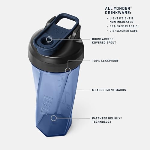 YETI Yonder Helimix Vortex Blender Shaker Bottle Holds up to 27oz | No Blending Ball or Whisk | USA Made | Portable Pre Workout Whey Protein Drink Shaker Cup | Dishwasher Safe, Venom - color: Venom, size: 27 Ounces